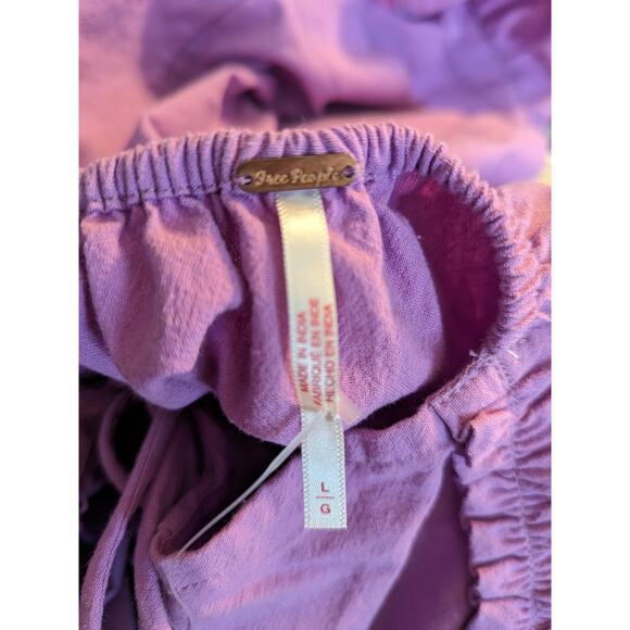 FREE PEOPLE Purple Desert Days Dramatic Orchid Sleeveless Ruffle Dress Large NEW - Picture 9 of 9